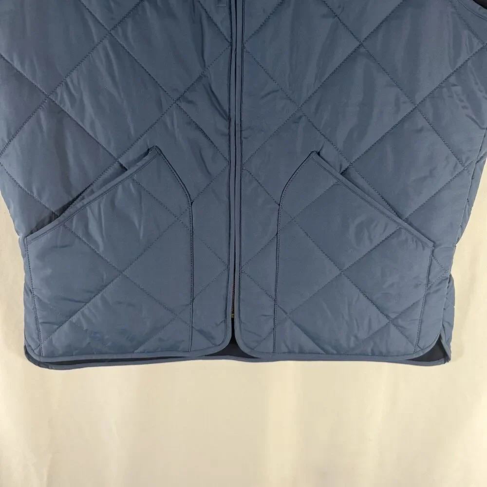 J. Crew Outerwear Vest Men's Medium Solid Blue Puffer Full Zip